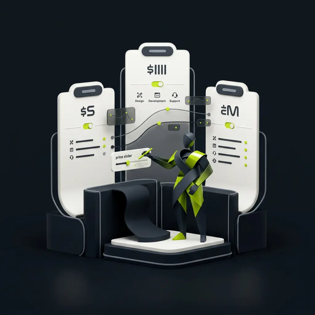 ClixoWeb illustration showing digital packages, pricing options and project scope