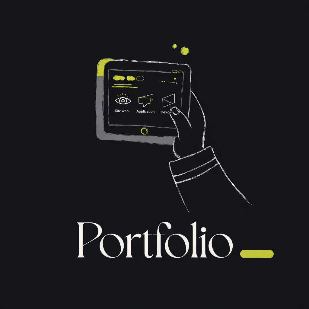 ClixoWeb portfolio illustration showing web, application and design project work